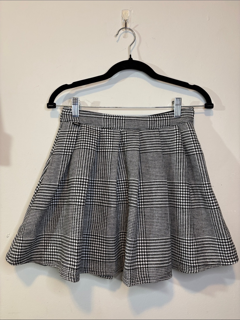 Van’s Nina Plaid Pleated Houndstooth Checkerboard Skater Mini Skirt Size 24